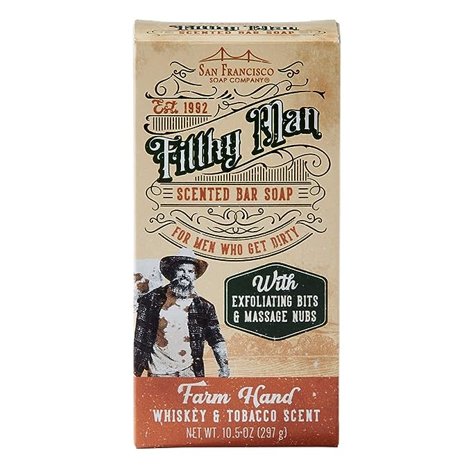 San Francisco Soap Co. Filthy Man Bar Soap Farm Hand Whiskey and Tobacco FMW1128