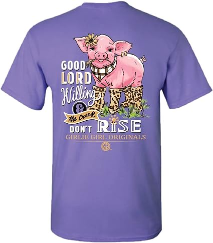 Girlie Girl Orginals Lord Willing Creek Don't Rise Womens Short Sleeve T-Shirt Adult SS-Violet