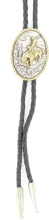 Double S Men's Oval Bucking Bronco Bolo Tie 22834