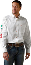 Ariat Men's Team Logo Twill Classic Fit Shirt White Mexico 10040911