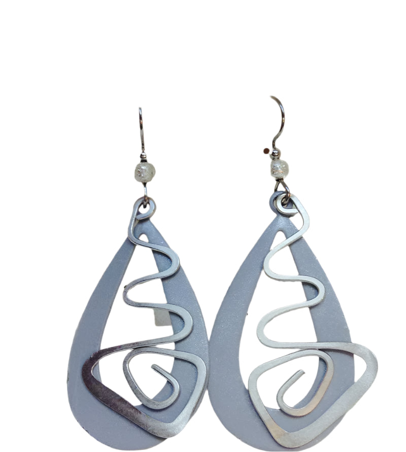 Silver Forest Earring Silver Teardrop with Crazy Coil - NE-1000