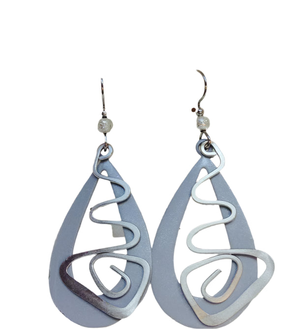 Silver Forest Earring Silver Teardrop with Crazy Coil - NE-1000