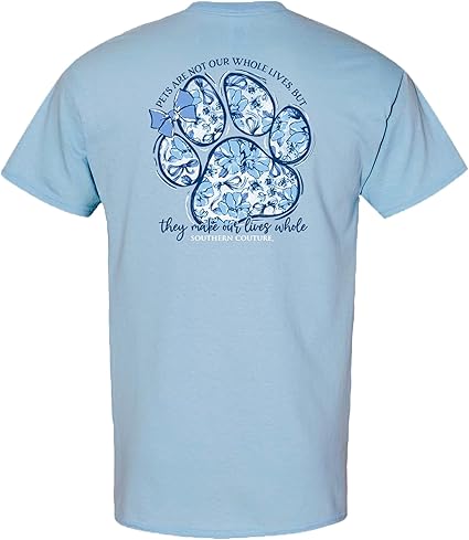 Southern Couture Light Blue Pets Are Not Our Whole Life TShirt-SC1505LTB