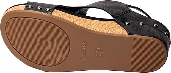 Corky's Footware Carley Black Metallic Sandal-30-5316-BKME-Q