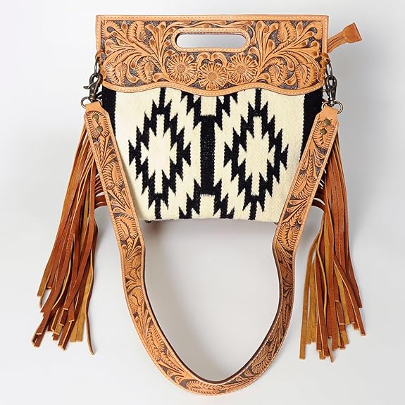 American Darling Aztec Saddle Blanket with Tooled Leather Bag - ADBGS146V