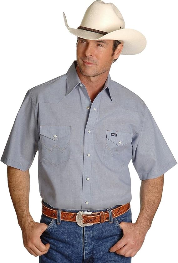Wrangler Mens Classic Fit Cowboy Cut Short Sleeve Shirt-112370331