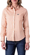 Kimes Ranch Ladies Tucco Mini Check Shirt - Peach