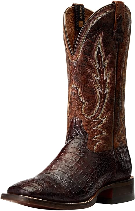 Ariat Men's Gunslinger Western Boot, Dark Amber Caiman Belly/Hotfire Rust 10042477