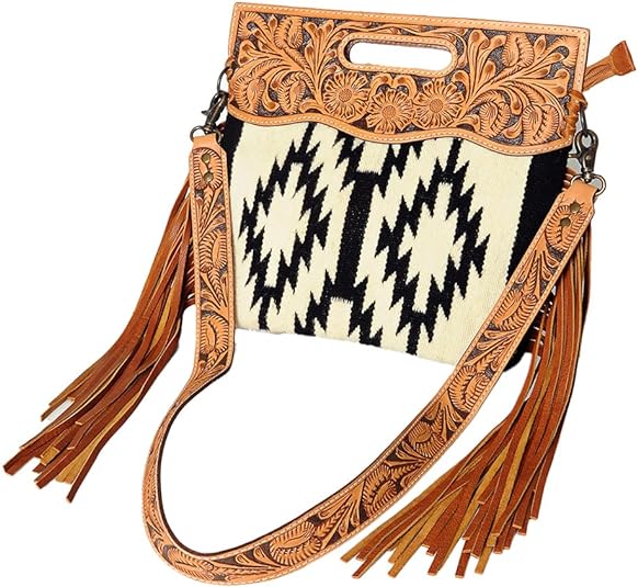 American Darling Aztec Saddle Blanket with Tooled Leather Bag - ADBGS146V