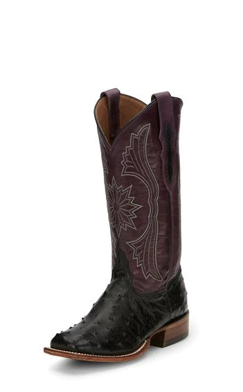 Tony Lama Ladies Farron Black FQ Ostrich Western Boots 7402L