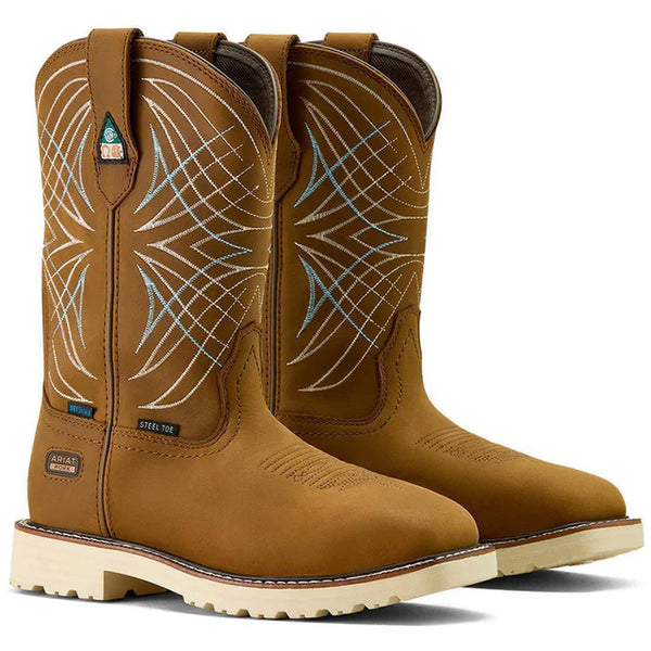 Ariat Ladies Activator CSA Waterproof Steel Toe Dusted Brown Work Boots 10063856