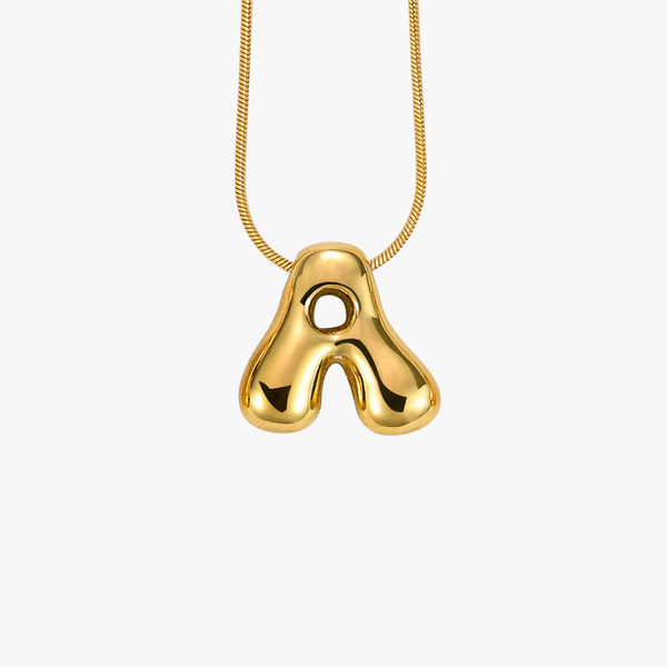 Cape Diablo Golden Glow Bubble Letter Initial Necklace