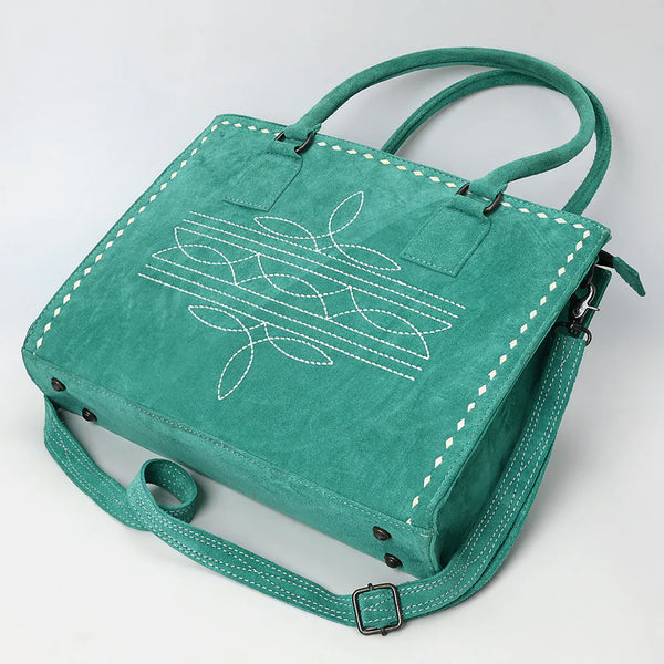 American Darling Large Suede Tote Green in color with Concealed Carry area ADBG1553A