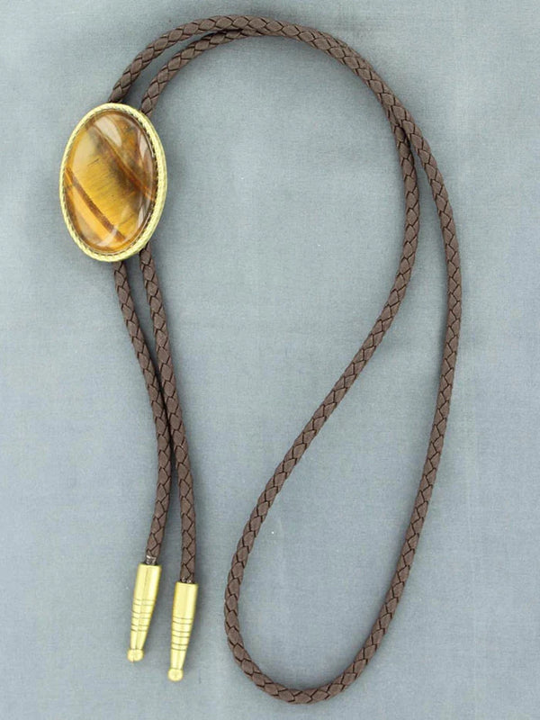 M&F Western Tiger Eye & Gold Bolo Tie 22840