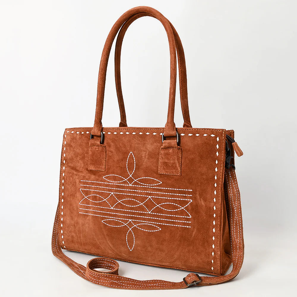 American Darling Large Suede Tote Tan in color with Concealed Carry area ADBG1553C