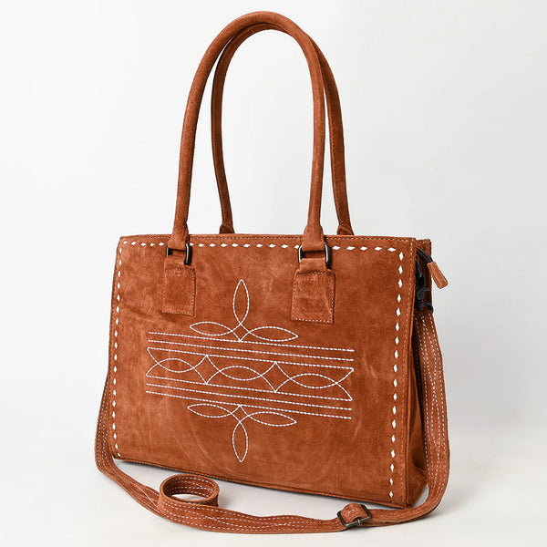 American Darling Large Suede Tote Tan in color with Concealed Carry area ADBG1553C