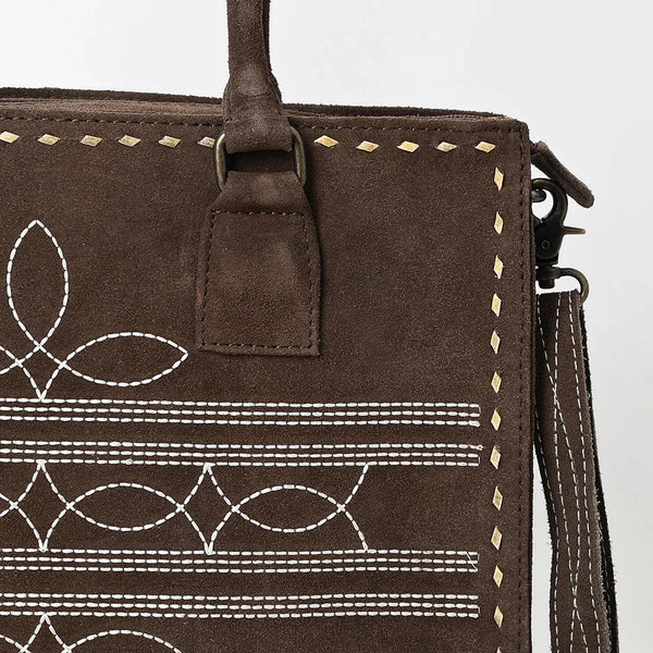 American Darling Large Suede Tote Brown in color with Concealed Carry area ADBG1553D
