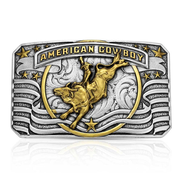 Montana Silversmiths American Cowboy Bull Rider Buckle A1075P