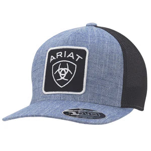 Ariat Men's Snapback Flecfit 110 Large Patch Logo Blue Denim Hat - A300015027
