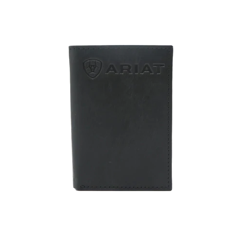 Ariat Men's Logo Black Tri-Fold Wallet A3545901