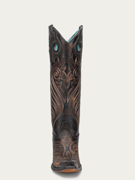 Corral Ladies Honey Snip Toe Tall Top Western Boots- A4814