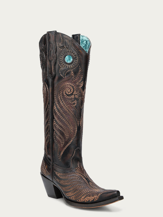 Corral Ladies Honey Snip Toe Tall Top Western Boots- A4814