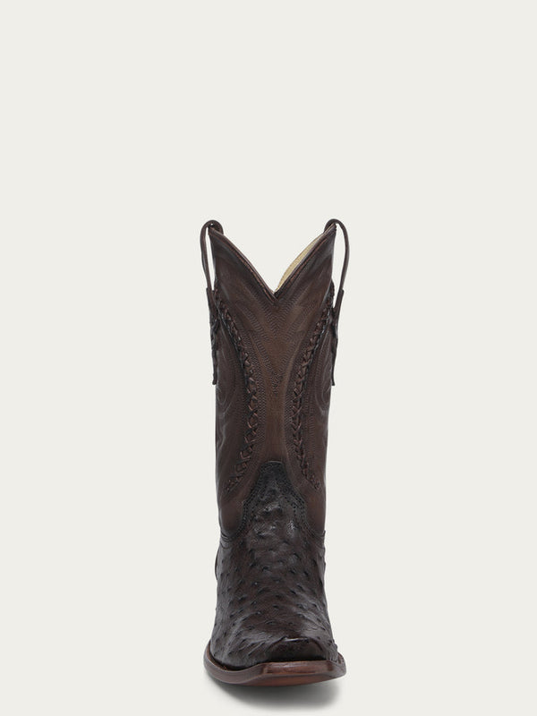 Corral Mens Handwoven Tobacco Ostrich Narrow Square Toe Boot-A4971