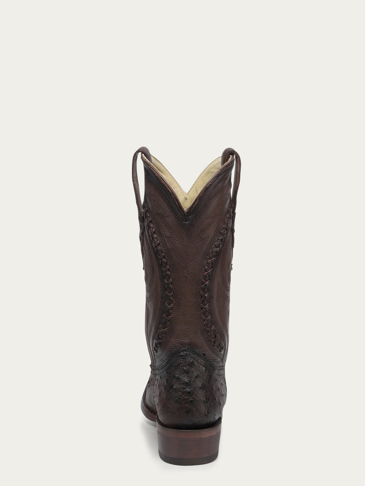 Corral Mens Handwoven Tobacco Ostrich Narrow Square Toe Boot-A4971