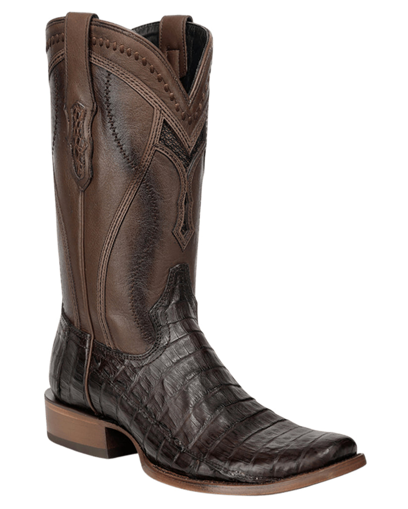 Corral Mens Brown Caiman Inlay Narrow Square Toe Western Boots-A5108