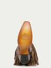 Corral Ladies Brown Overlay Fringe Tall Snip Toe Boot - A5244