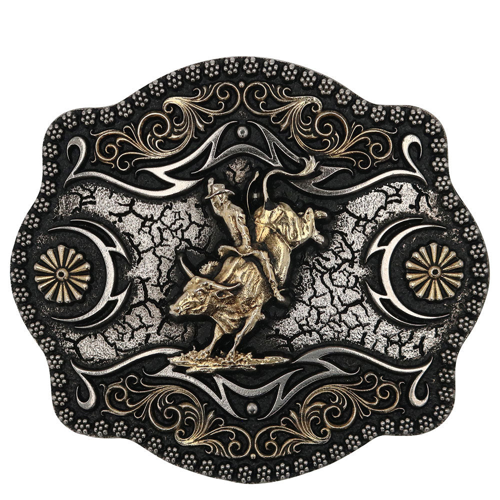 Montana Silversmiths A-Blaze Filigree Framed Bull Rider Attitude Belt Buckle A886