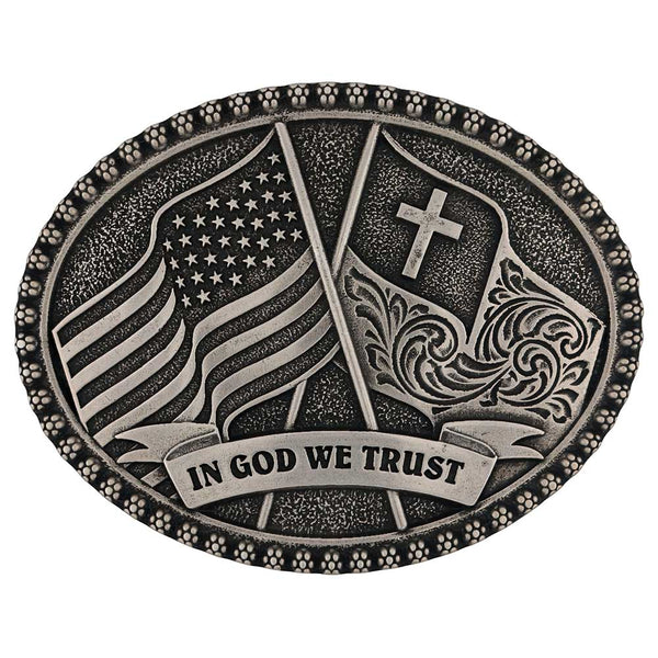 Attitude by Montana Silversmiths We Trust Buckle- A992S