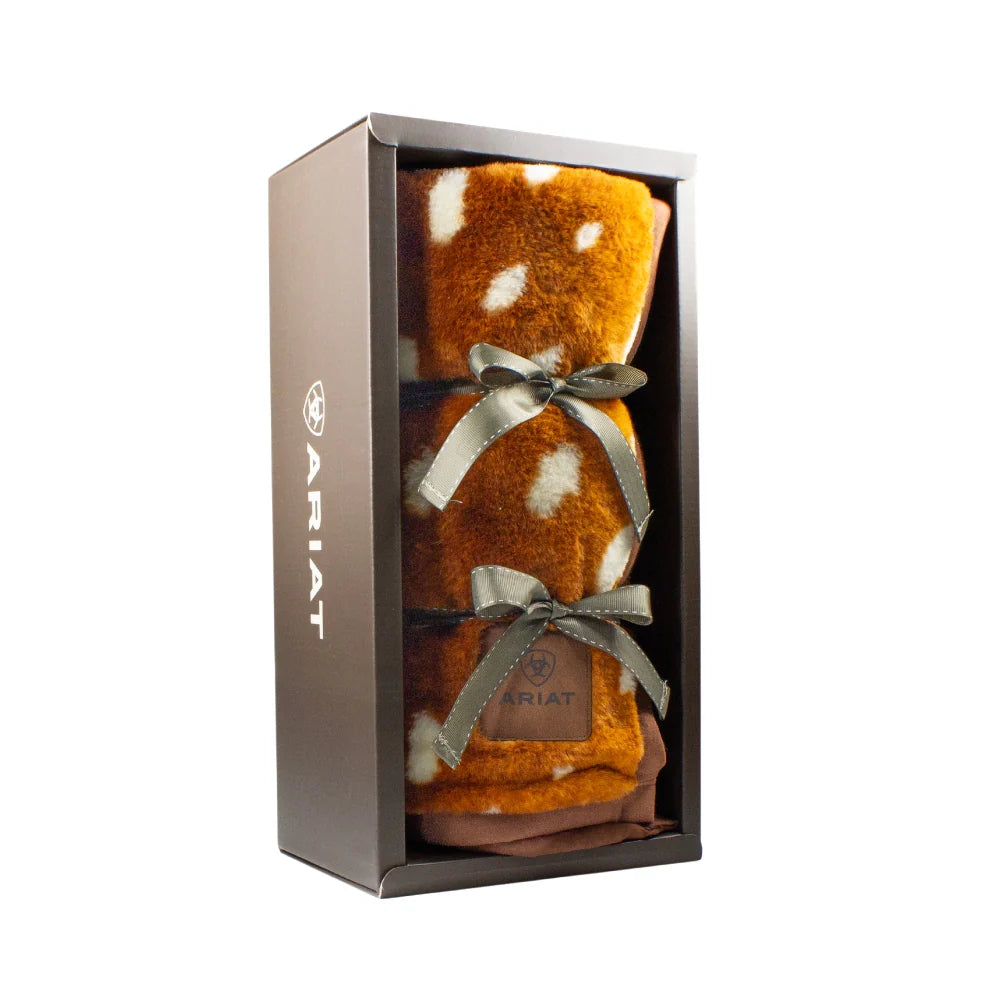 Ariat Snuggle Throw Blanket - Antelope- 50” x 60” - AR3874-200