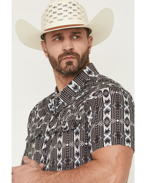 Rock & Roll Aztec Printed Tek Black/Grey Mens Shirt BMN3S08384