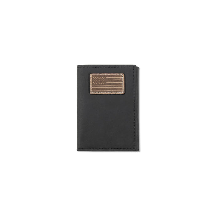 Ariat Black American Flag Patch Trifold Wallet A3570301
