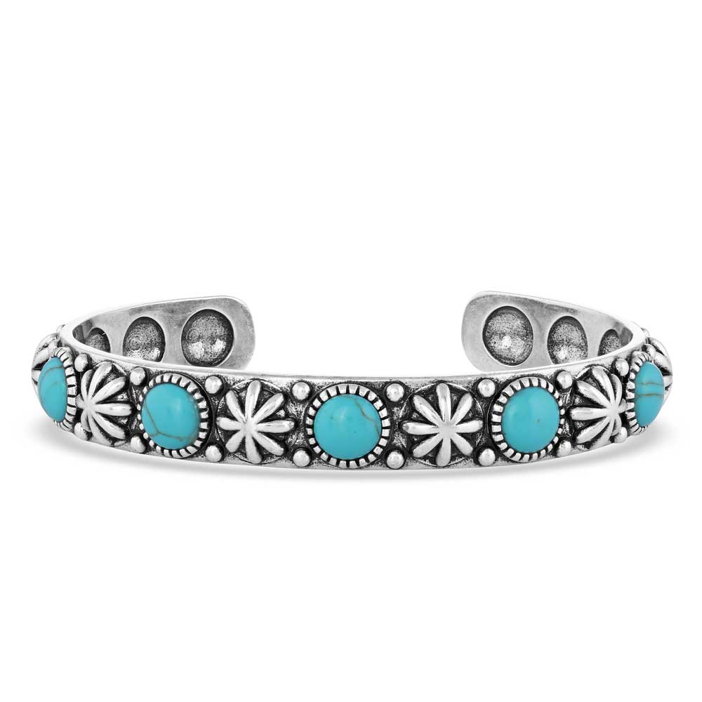 Montana Silversmiths Starlight Starbrite Stone Turquoise Silver Bracelet BC5031