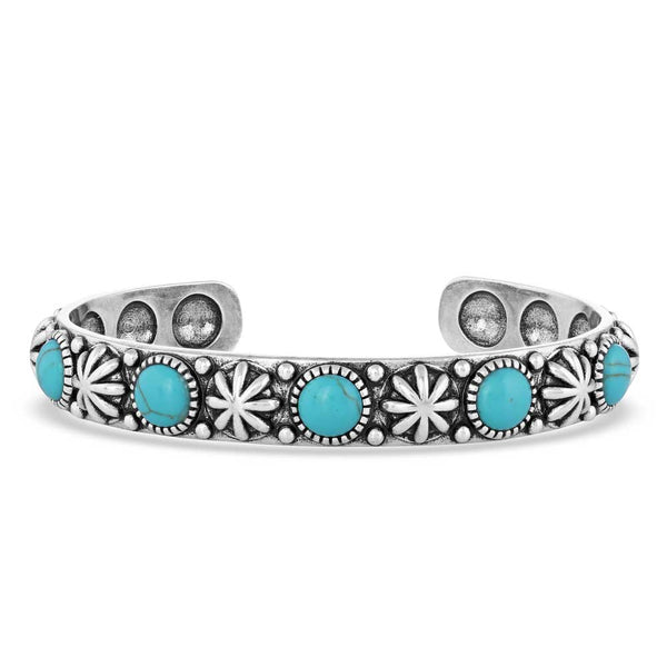 Montana Silversmiths Starlight Starbrite Stone Turquoise Silver Bracelet BC5031