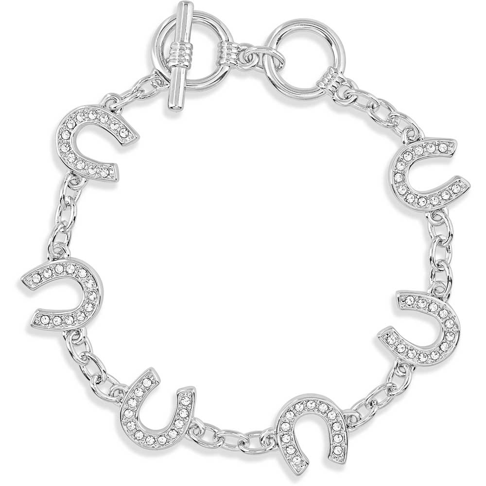 Montana Silversmiths Crystal Clear Lucky Horseshoe Link Bracelet BC620