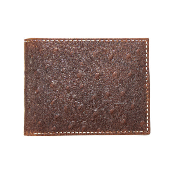 Nocona Bifold Ostrich Brown Print Wallet N500050602