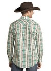 Panhandle Men's Aztec Print Long Sleeve Snap - BMN2S07145