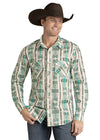 Panhandle Men's Aztec Print Long Sleeve Snap - BMN2S07145