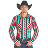 Rock and Roll Stripe Printed Twill Snap Long Sleeve Shirt - BMN2S07162