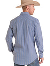 Rock & Roll Men's Dobby Yarn Dye Long Sleeve Snap Shirt Blue - BMN2S09434