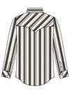 Rock and Roll Mens Stripe Pearl Snap Shirt-BMN2S09650