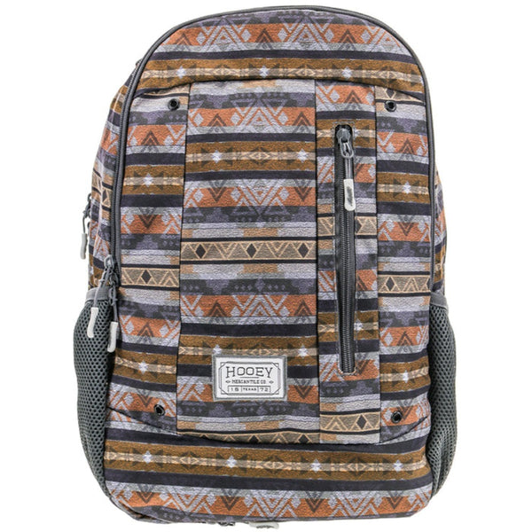 Hooey "Rockstar" Grey/Tan Stripe with Charcoal Backpack BP052GYTN