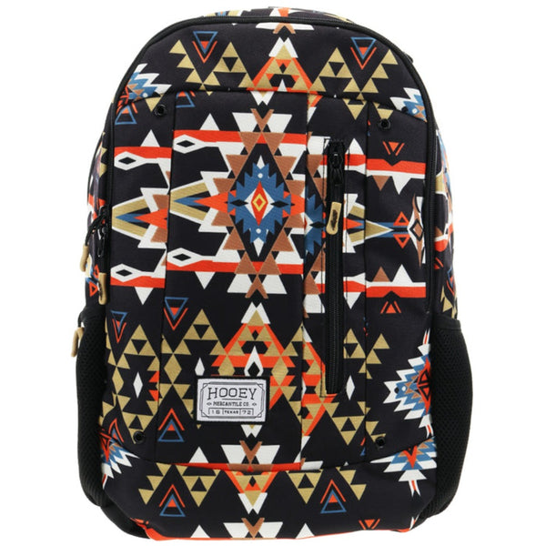Hooey "Rockstar" Hooey Black/Orange Aztec Pattern Backpack BP052ORBK