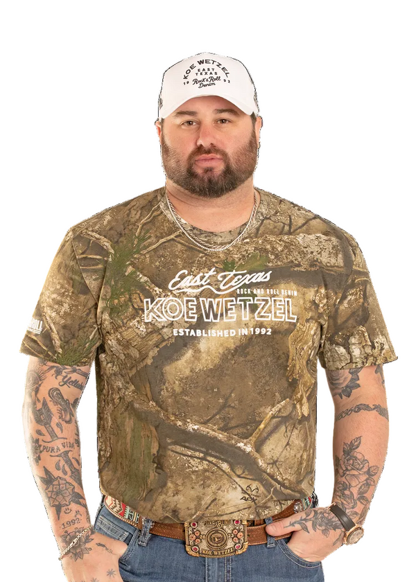 Rock & Roll Men's Koe Wetzel East Texas Rock & Roll T-Shirt - Camo - BU21T08754