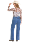 Rock&Roll Ladies Cow Print Mesh Top -BW22T08088