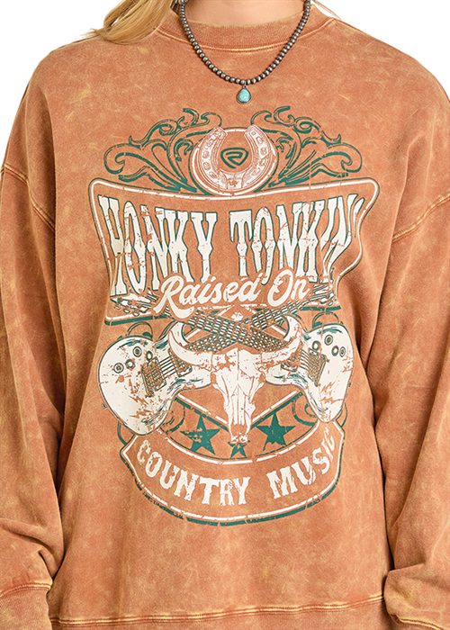 Rock and Roll Ladies Honky Tonkin Pullover-BW91T07334