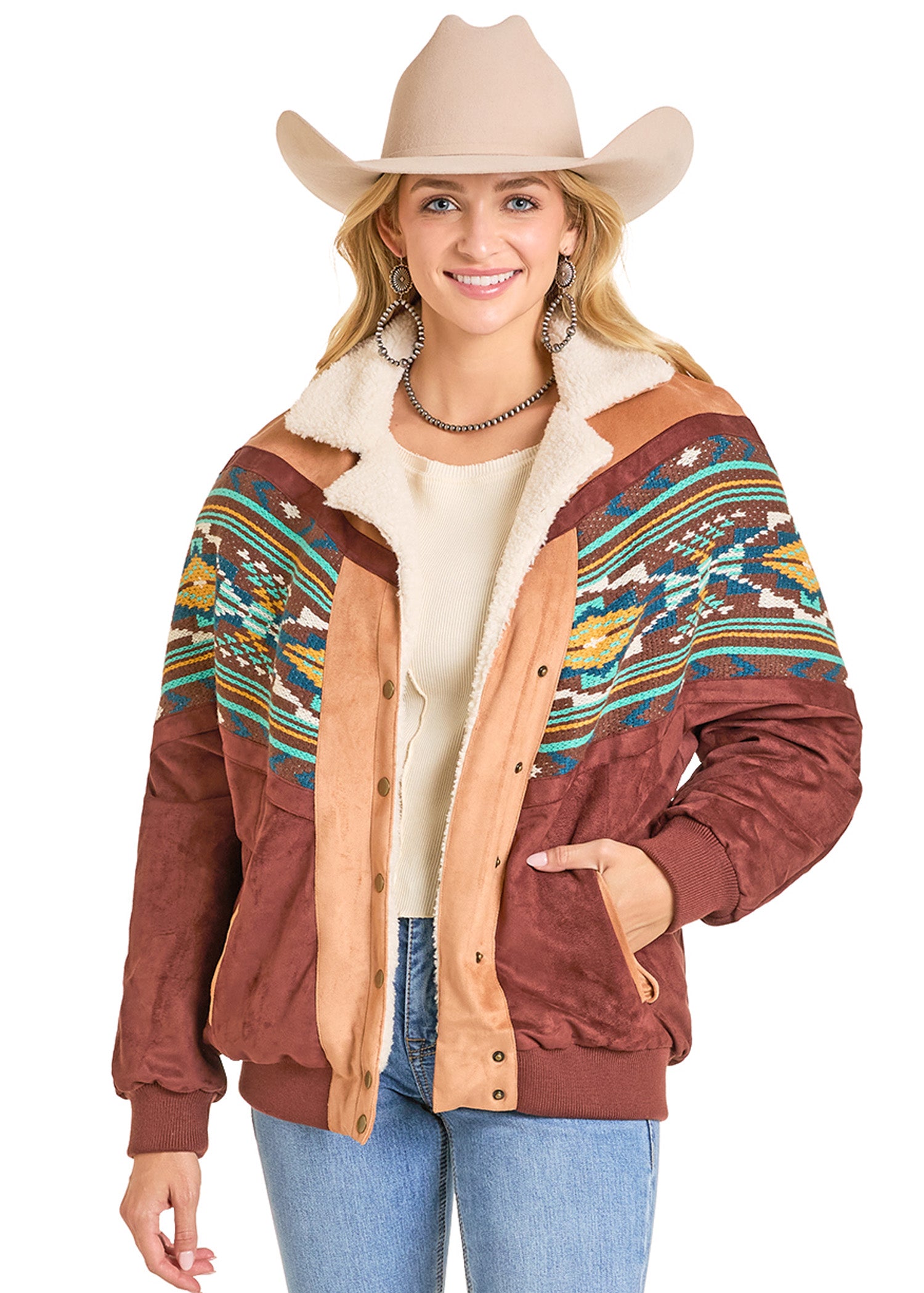 Panhandle Women's Oversized Microsuede Bomber - BW92C06949